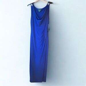 NEW WITH TAGS LAUREN RALPH LAUREN Blue Long Dress Sleeveless size 6